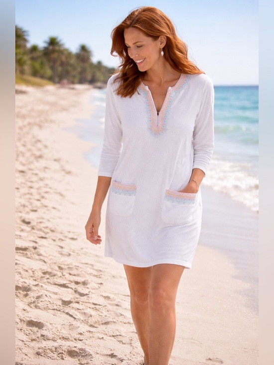 Cabana Life Tops - Cabana Life Coastal Crush Terry Cloth Tunic